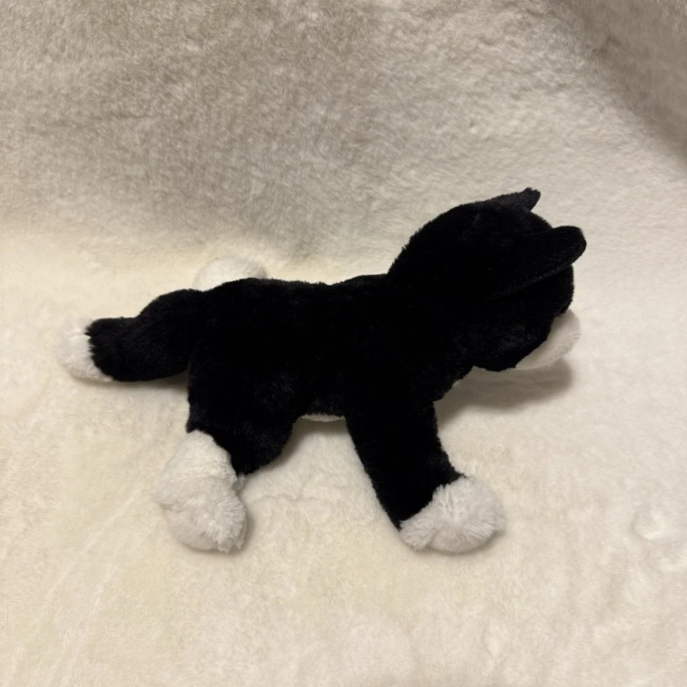 Douglas Beckie Soft Black & White Cat Plush Stuffed Animal, 10